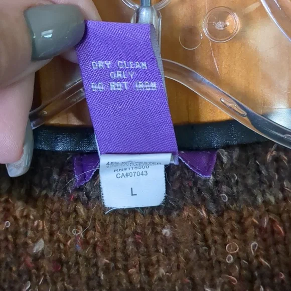 OLIVIA M* longline faux leather trimmed long sleeve duster sweater various color - Picture 12 of 12